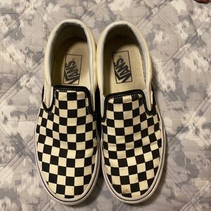 Vans platform slip on black and cream checkered!
